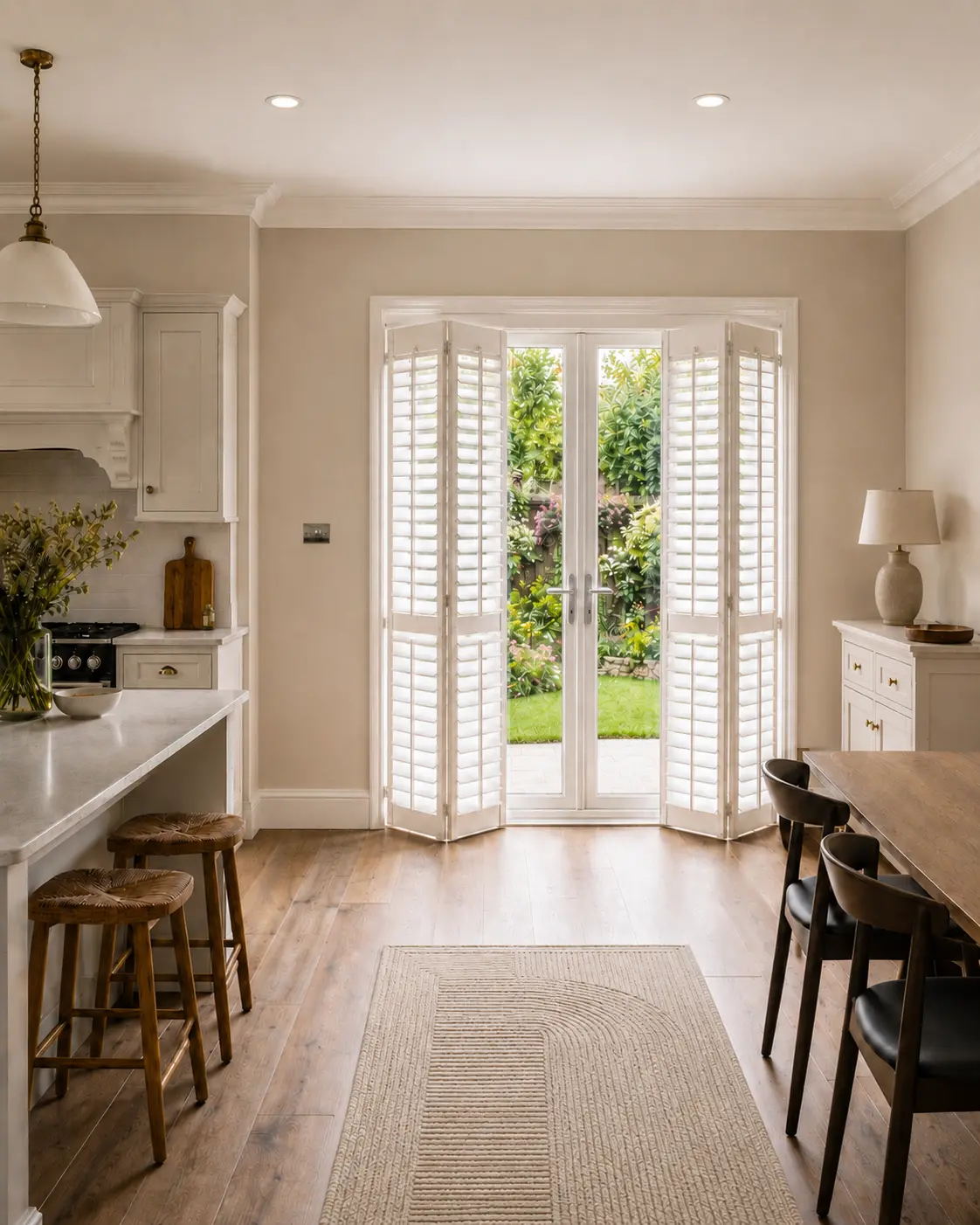 Bifold plantation shutters