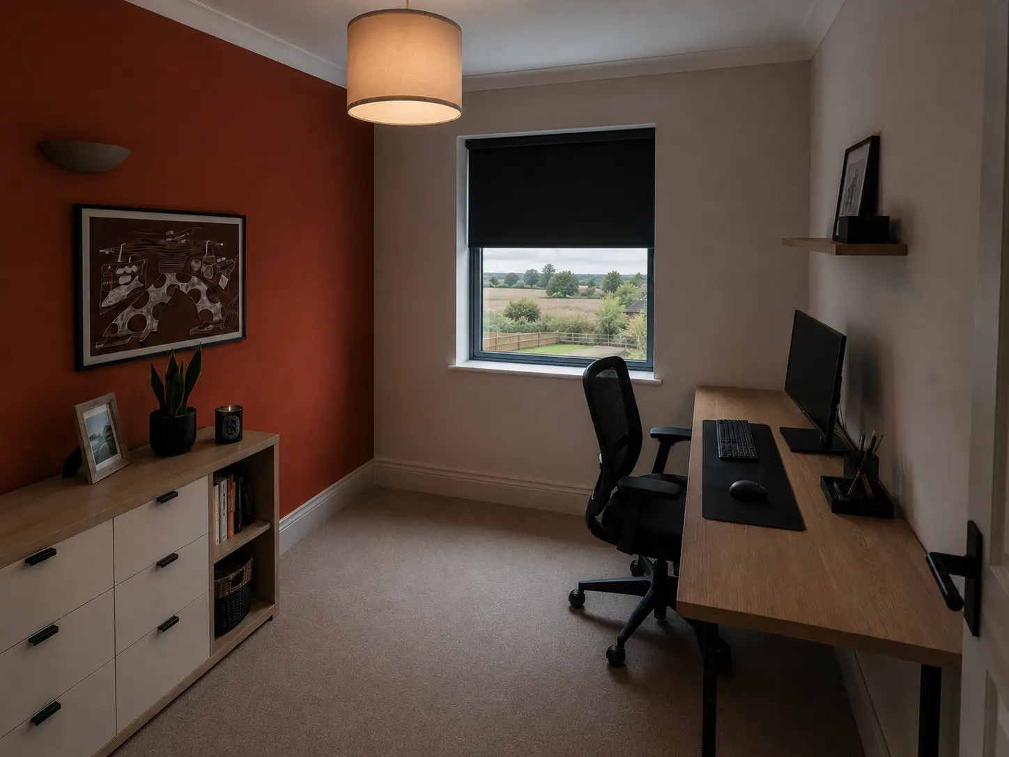 Home offices and media rooms blackout blinds