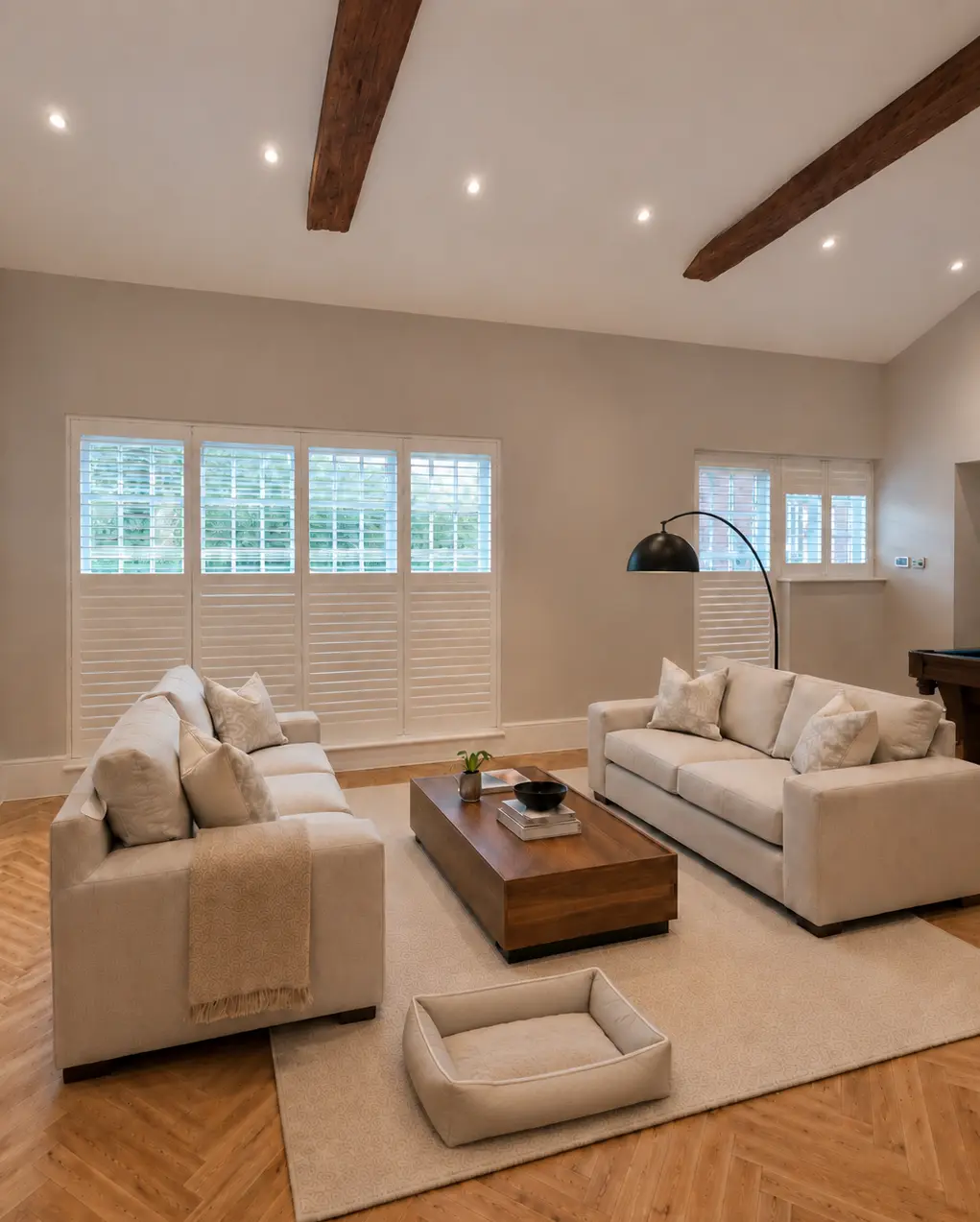 Tracked Door plantation shutters