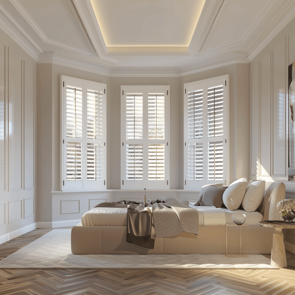 bedroom wooden shutters twickenham