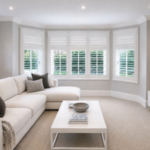 Esher White Bay Window Shutter Installation